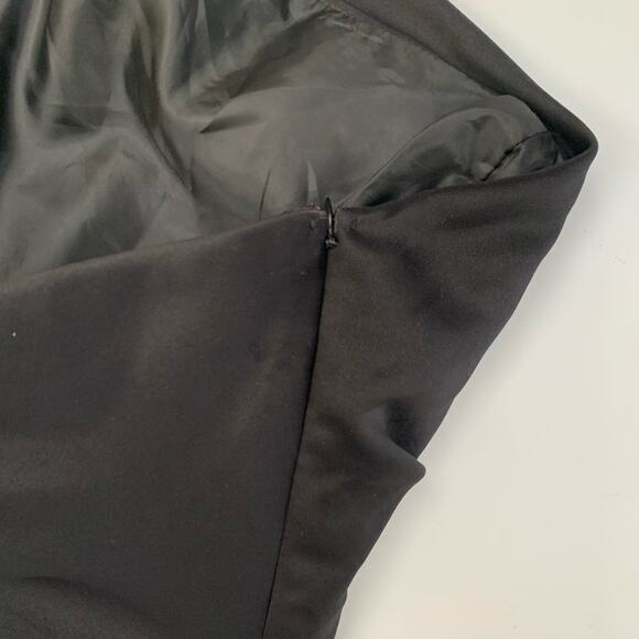 Black Ruched Wrap Over Strapless Midi A Line Dresd - Picture 7 of 11